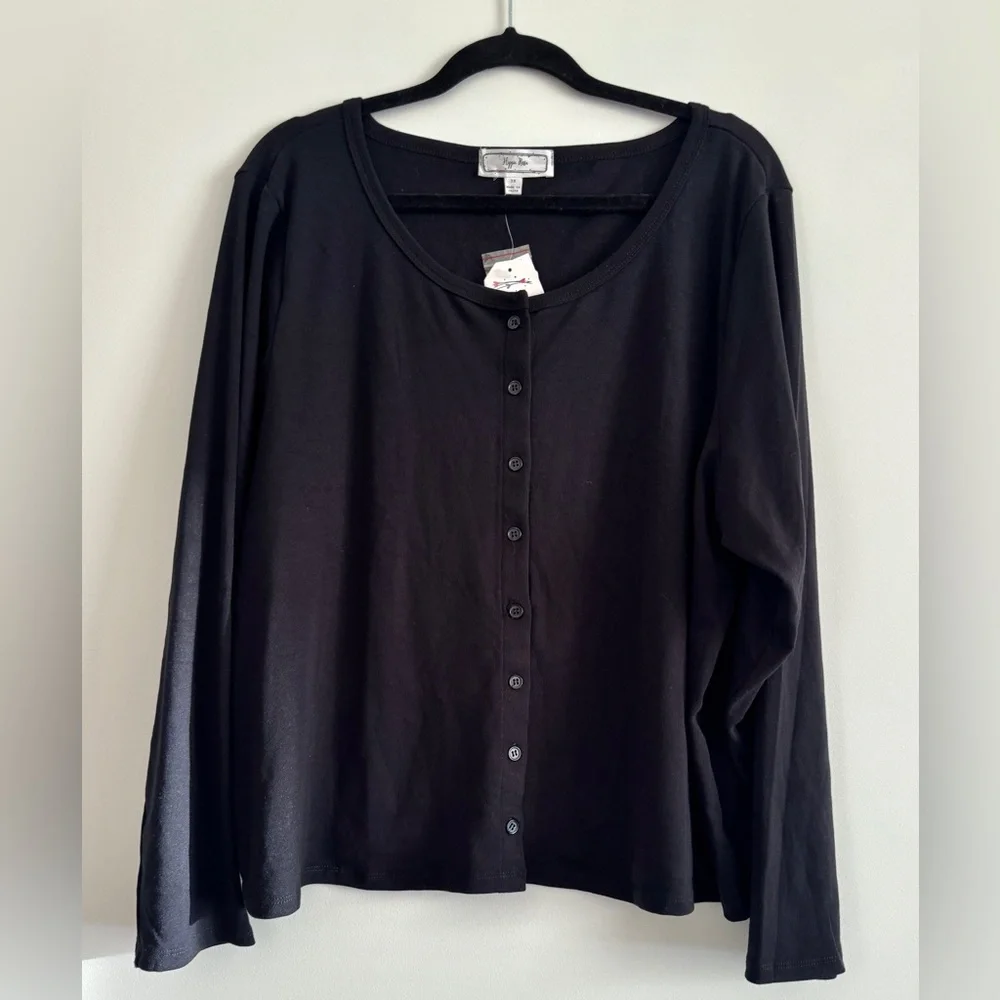 Hippie Rose Black Button Down Cardigan, Size 3X - NWT - Picture 3 of 9